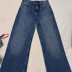 Zara Dark Blue Wide-Leg Jeans